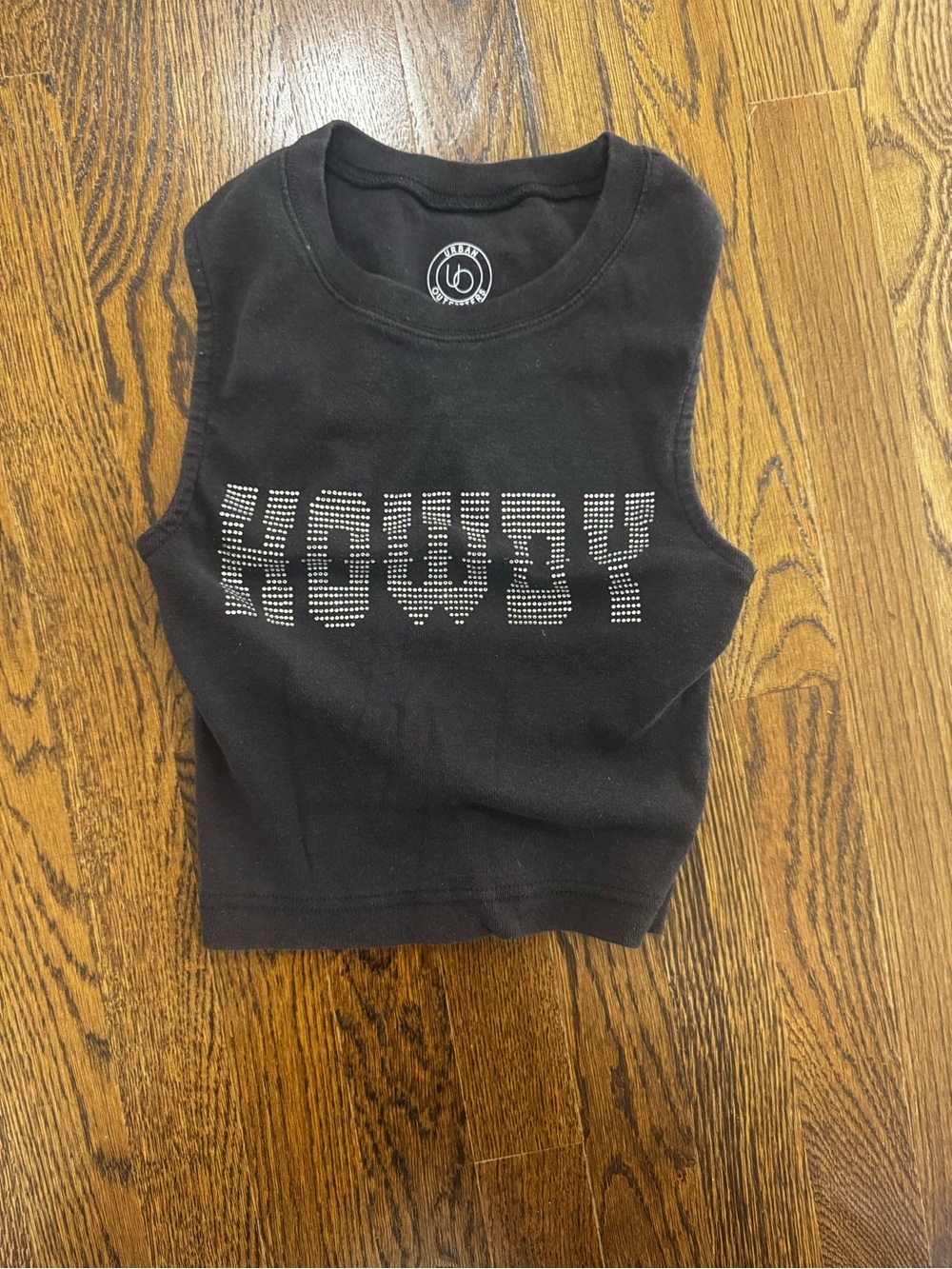 Urban Outfitters Black Studded "HOWDY" Crop Tank - Kids